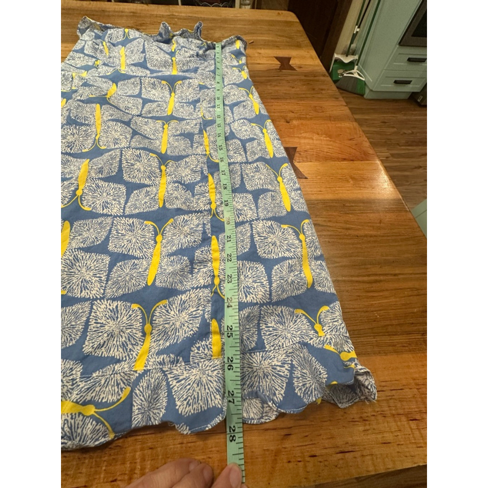 Lilly Pulitzer Strapless Dress Blue Yellow Butterfly Print Size 6 - Picture 7 of 10